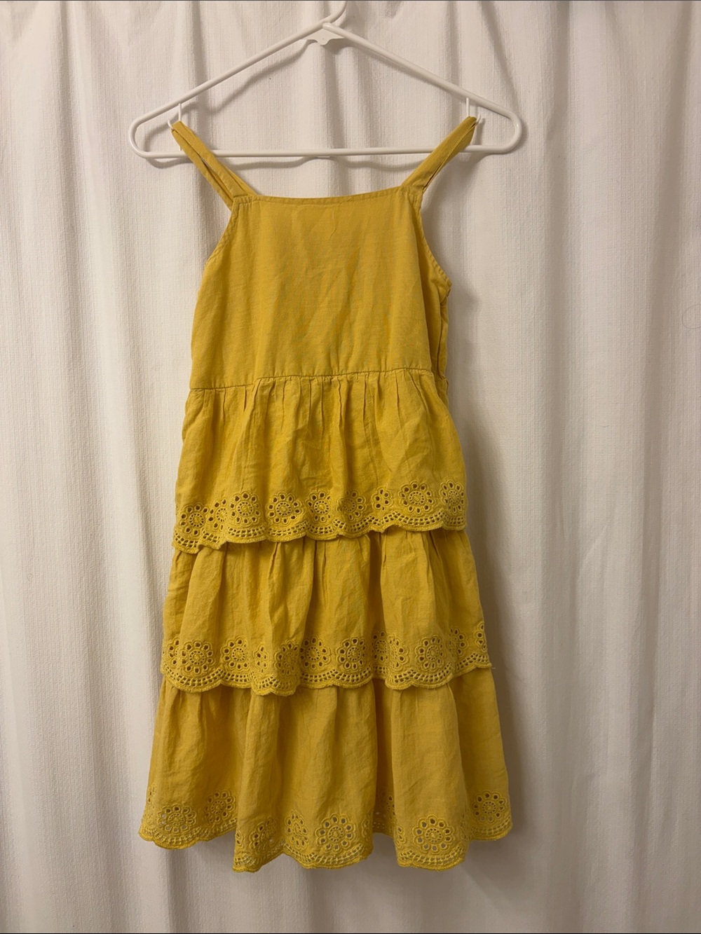 Old Navy Yellow Tiered Eyelet Dress for Girls